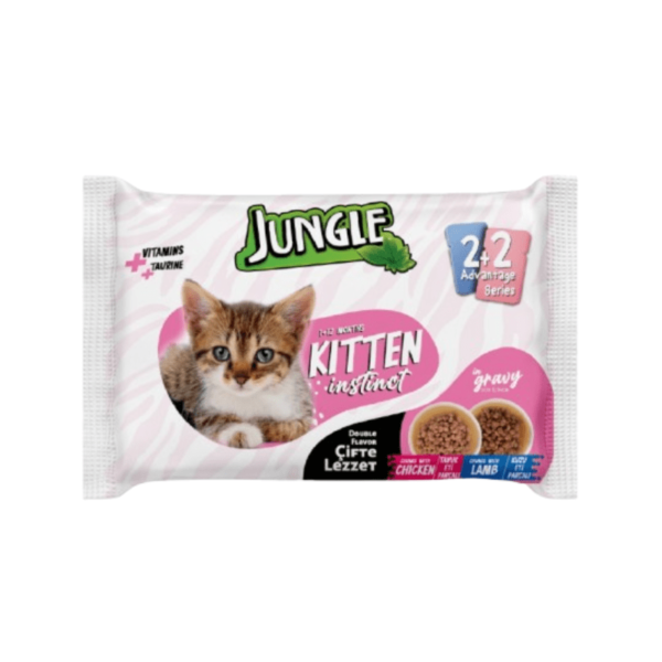 Jungle Kitten Pouch with Chicken and Lamb 4 piece Combo (4 × 100g)