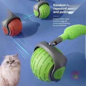 5CM Cat Motion Ball Auto Electric Rolling Toys for Cats Ball With Tail Pet Toys USB Rechargeable