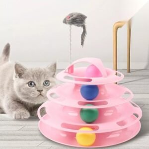 Cat Tower Tracks Ball Pet Toys with Spring Mouse