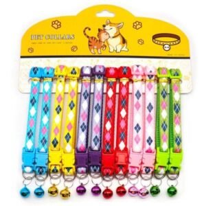 Diamond Print Pet Cat Adjustable Neck Collar