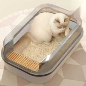 Extra Large size Cat Semi Enclosed Litter Box with Carbon filter