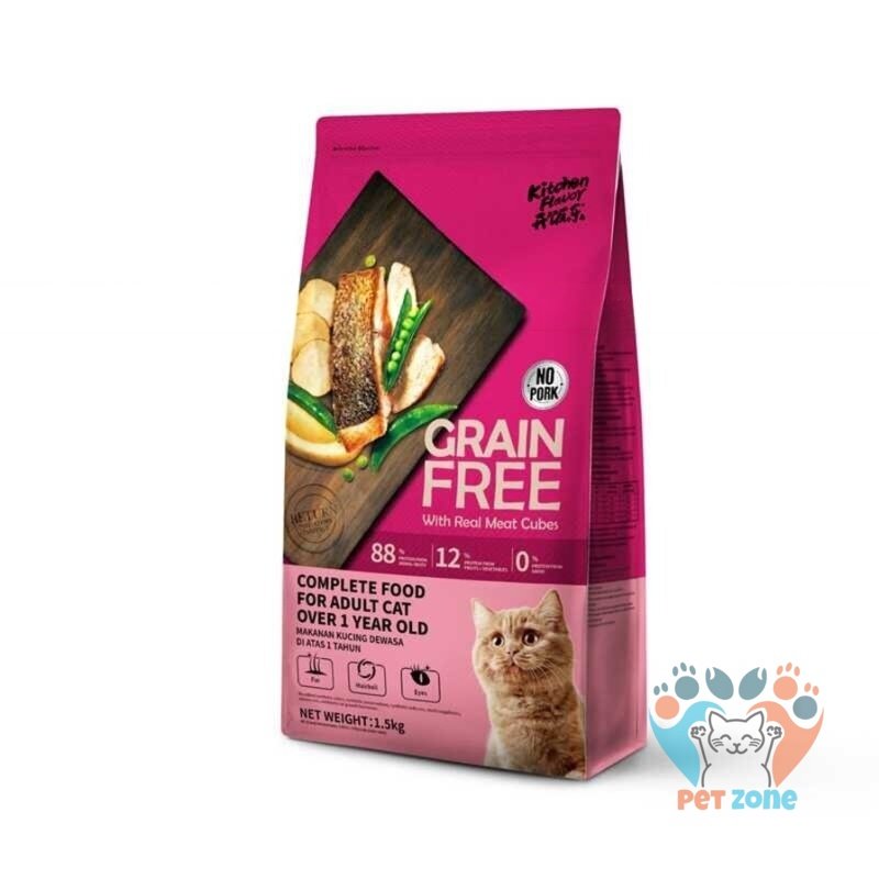 Kitchen Flavor Grain Free Cat Food With Real Meat Cubes Adult Food 1.5kg