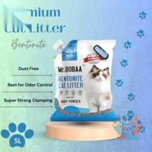 Mr. BOBAA Baby Powder Flavour Bentonite Cat Litter 5L