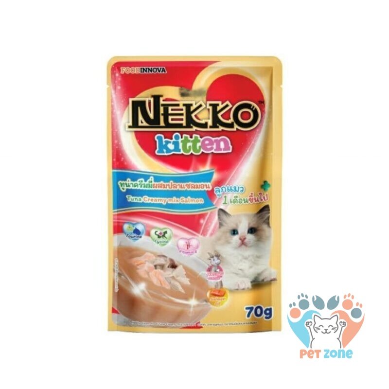 Nekko Kitten Pouch Tuna Creamy Mix Salmon 70g