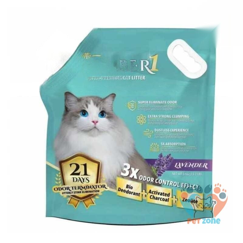 Number 1 Ultra-Premium 21 DAYS ODOR TERMINATOR Cat Litter with Lavender Scent 6kg