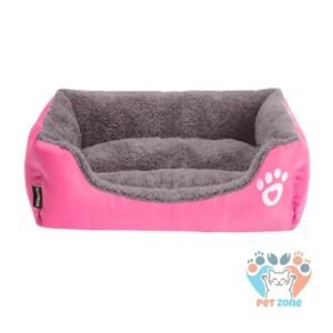 Paw Print Pet Bed For Cat And Dog Pink