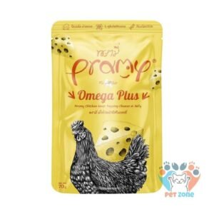 Pramy Cat Pouch Omega Plus Chicken Meat Topping Cheese In Jelly 70gm (All Life Stages)