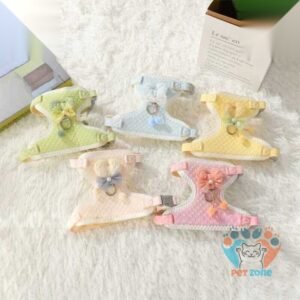 Premium Bubble Heart Bow Harness for Pet Cat Body Harness with Leash