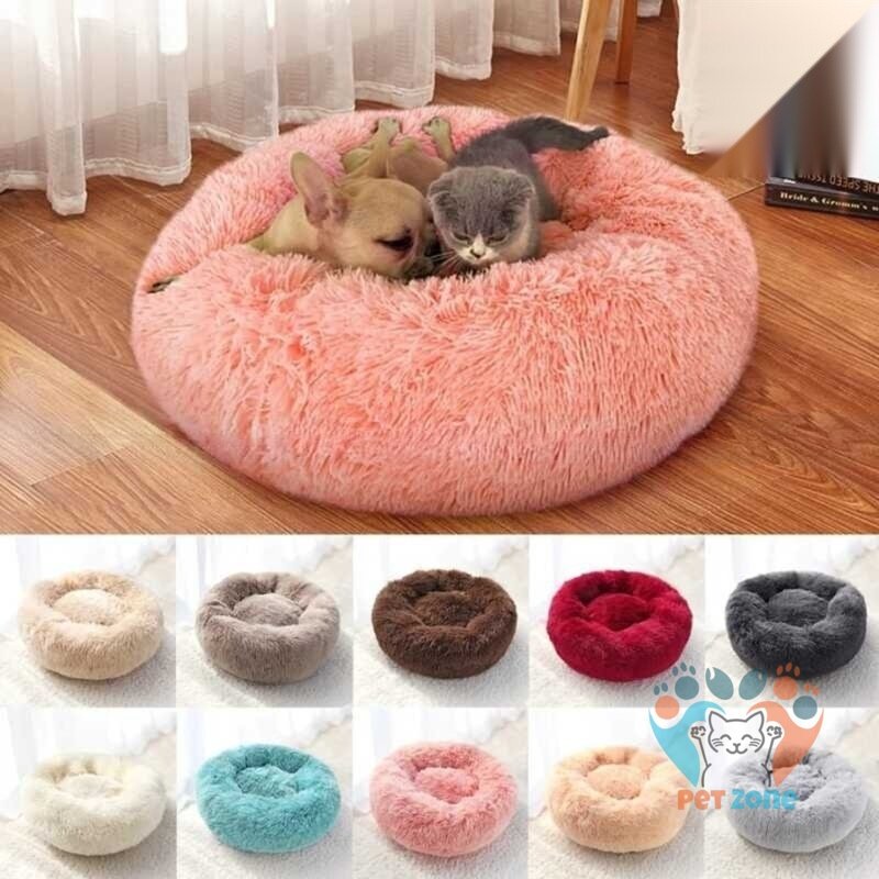 Round Plush Pet Bed House Super Premium Soft and Warm For Pets