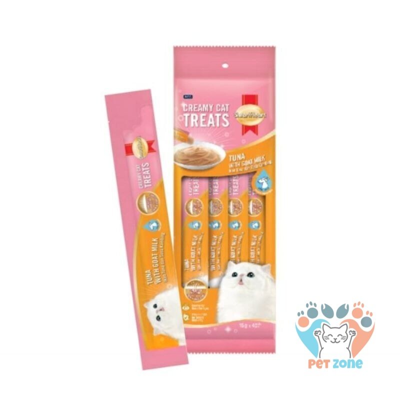 Smartheart Lickable Creamy Cat Treat Tuna with Goat Milk 15g x 4Pcs