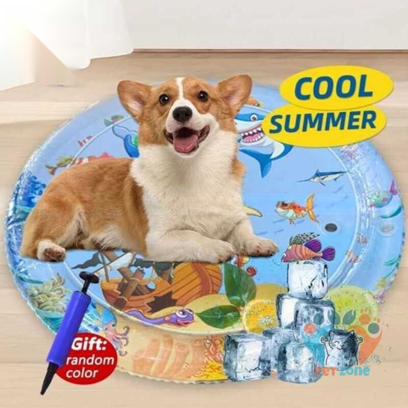 Summer Cooling Pet Water Bed Ice Pad Sleeping Round Mat For Puppy Dogs Cats Pet Kennel Cool Cold Water Sensory