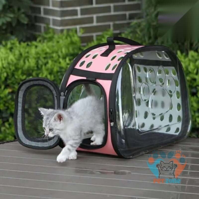 Transparent Pet Cat Carrier Travel Handbag Carry Bag