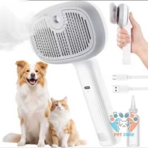 Upgraded Electric Pet Spray Hair Grooming Brush/ Comb Steamy Floating Hair Removal Cleaning Steam Brush Styling for Dogs Cats (With Liquid)