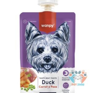 Wanpy Dog Pouch Tasty Meat Paste Duck Carrot and Pea 90gm